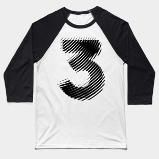 blurred 3 in black Baseball T-Shirt
